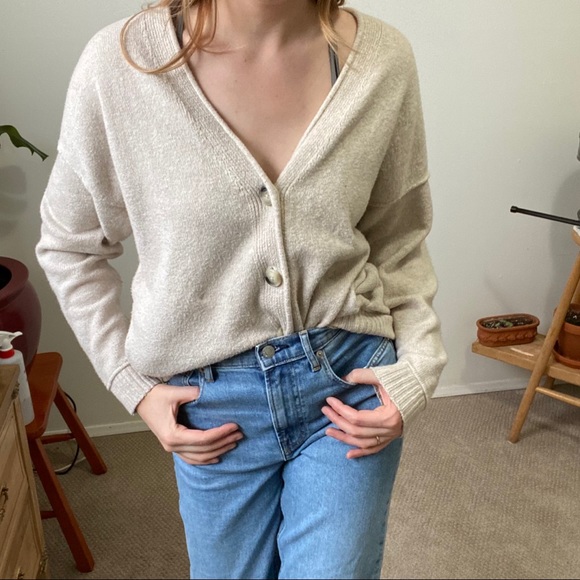 Hollister Sweaters - Hollister | oversized button-up cardigan oatmeal